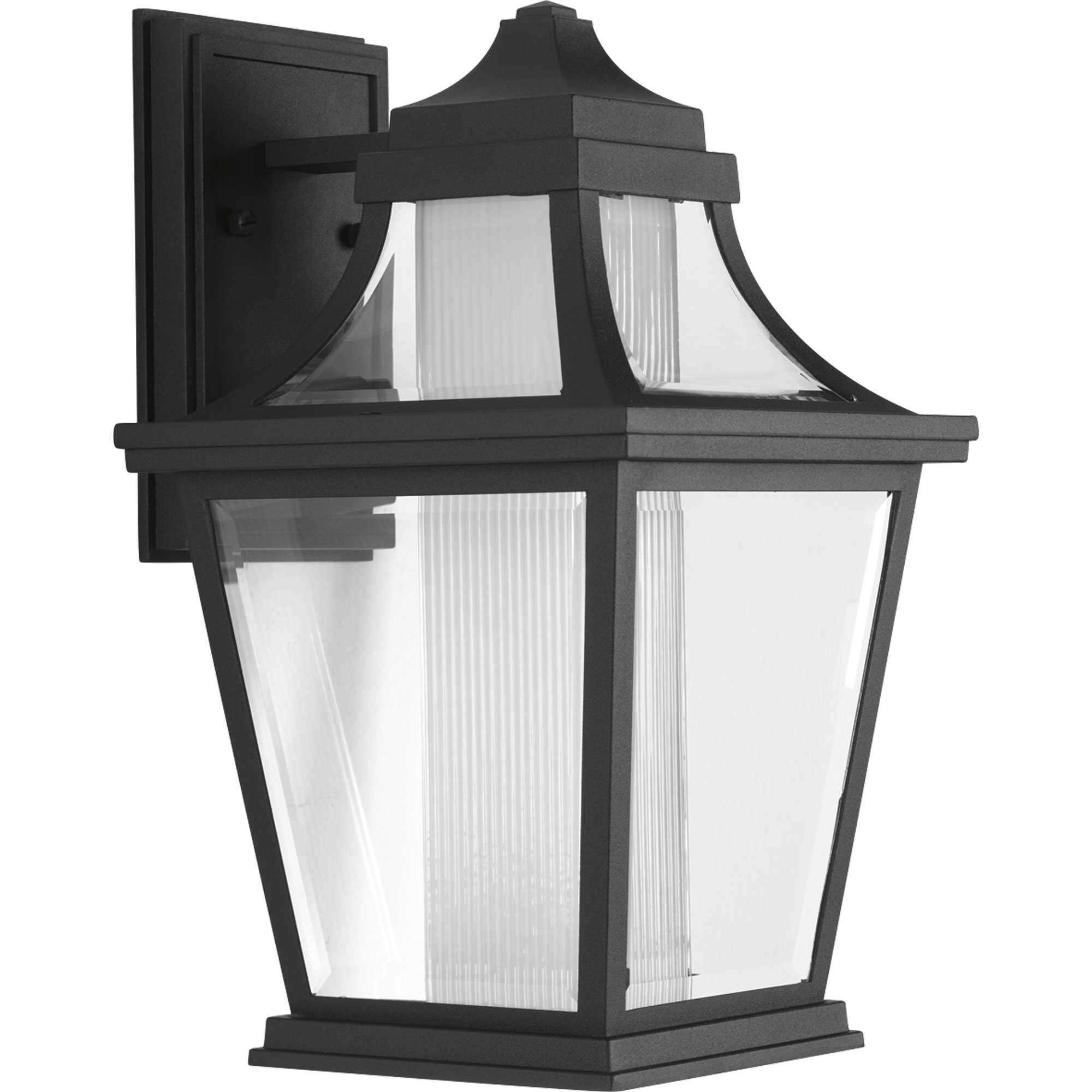 Endorse LED LED 15 inch Textured Black Outdoor Wall Lantern, Medium, Progress LED